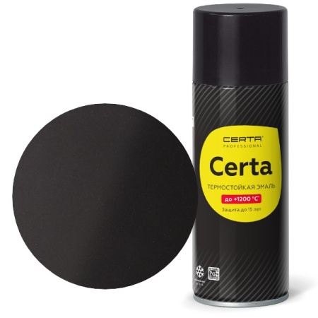 Термостойкая эмаль CERTA черный 1200 °C аэрозоль